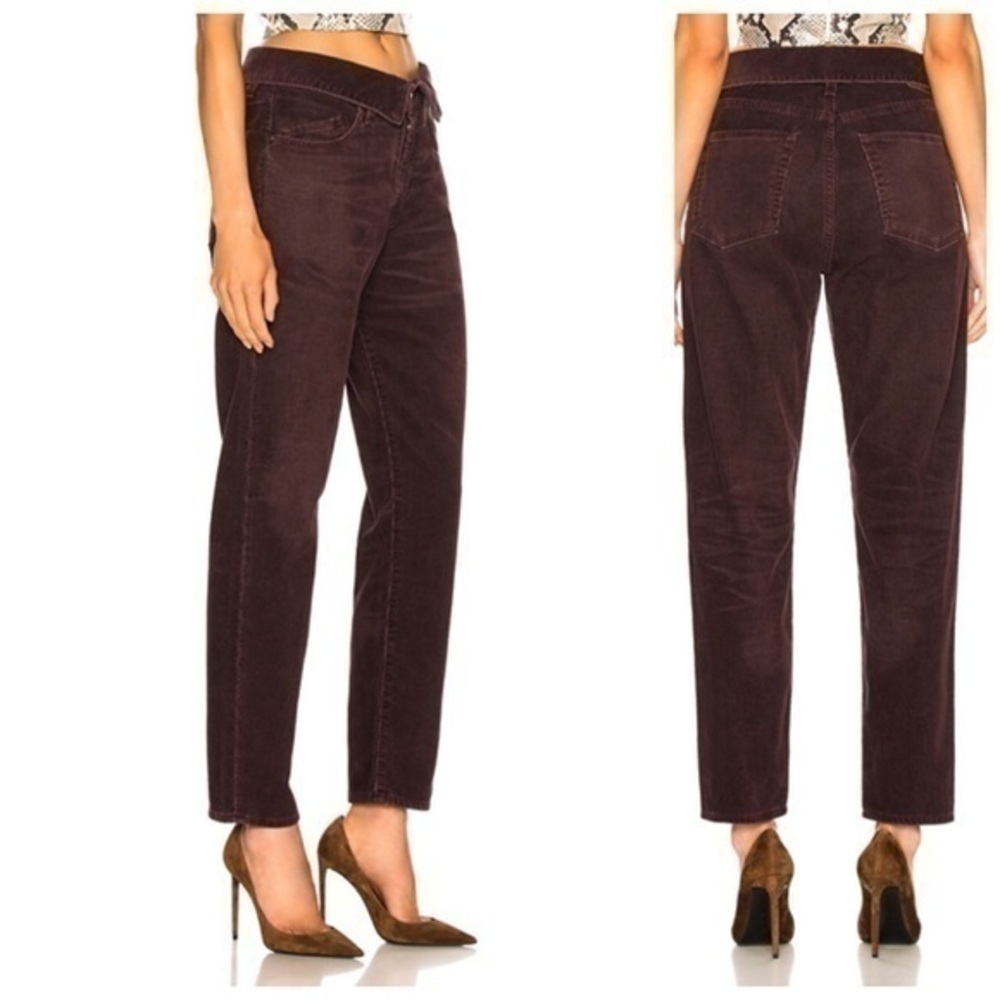 Jean Atelier Plum Corduroy Flip Pants High Waisted Purple Pant women's size 26 2